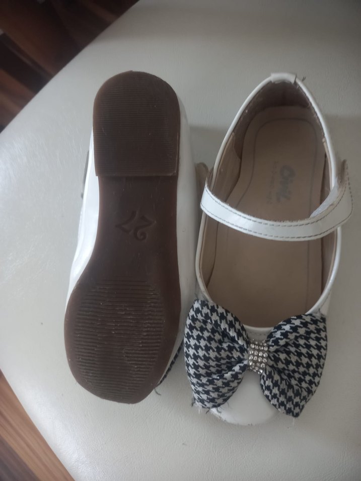 Kız Çocuk Beyaz Fiyonklu Babet - Görsel 2