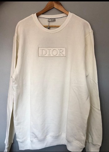 Dior Erkek Beyaz Pamuklu Sweatshirt