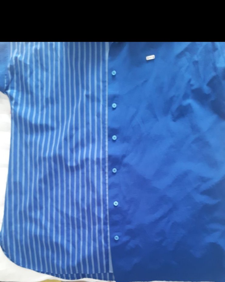 Mavi Düğmeli Kısa Kollu kadın Gömlek - Görsel 2