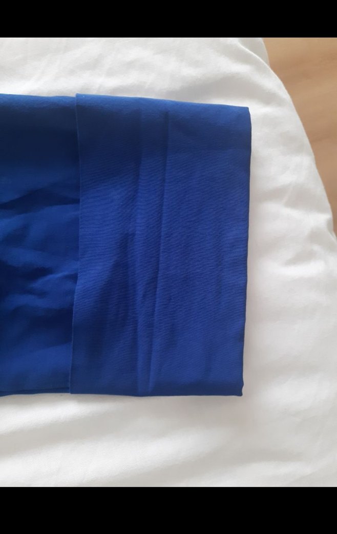 Mavi Düğmeli Kısa Kollu kadın Gömlek - Görsel 3