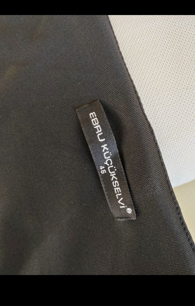 Ebru küçükselvi Siyah Uzun Kollu Drapeli Straplez Elbise - Görsel 3