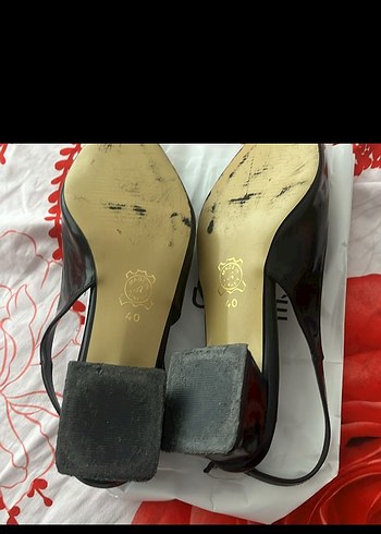 Siyah Tokalı Stiletto Az Topuklu Kadın Ayakkabı - Görsel 4