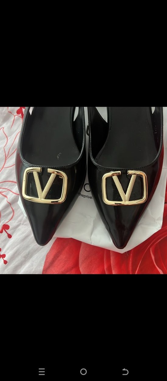 Siyah Tokalı Stiletto Az Topuklu Kadın Ayakkabı - Görsel 2