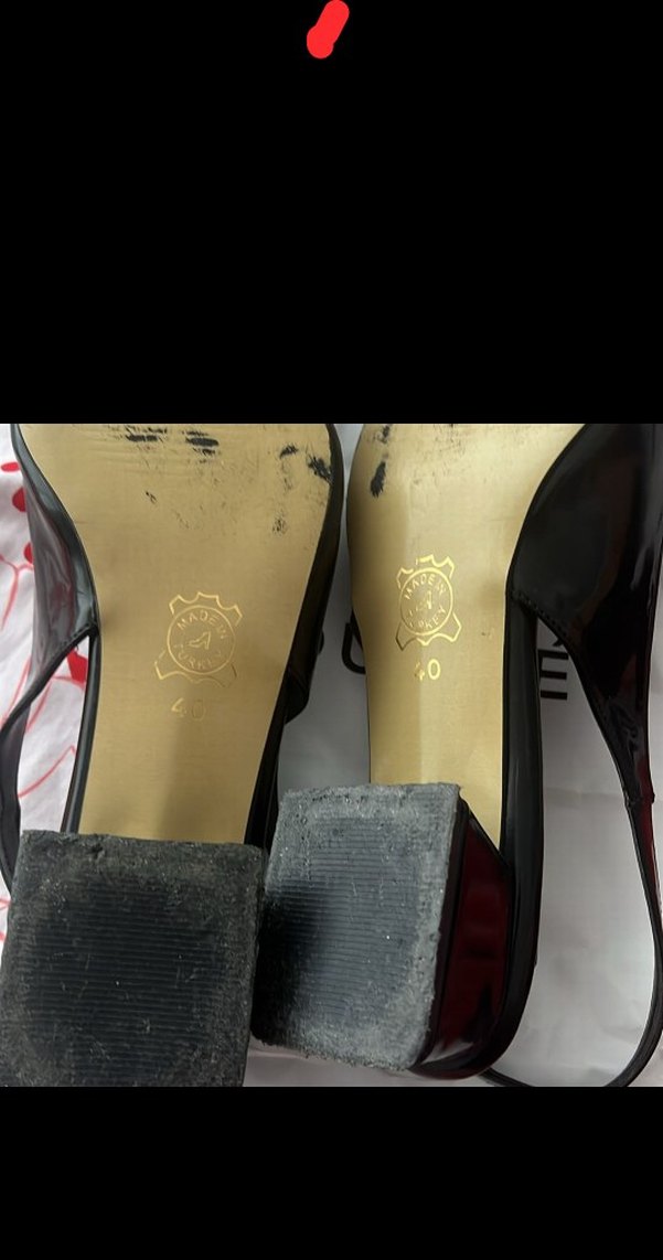 Siyah Tokalı Stiletto Az Topuklu Kadın Ayakkabı - Görsel 5