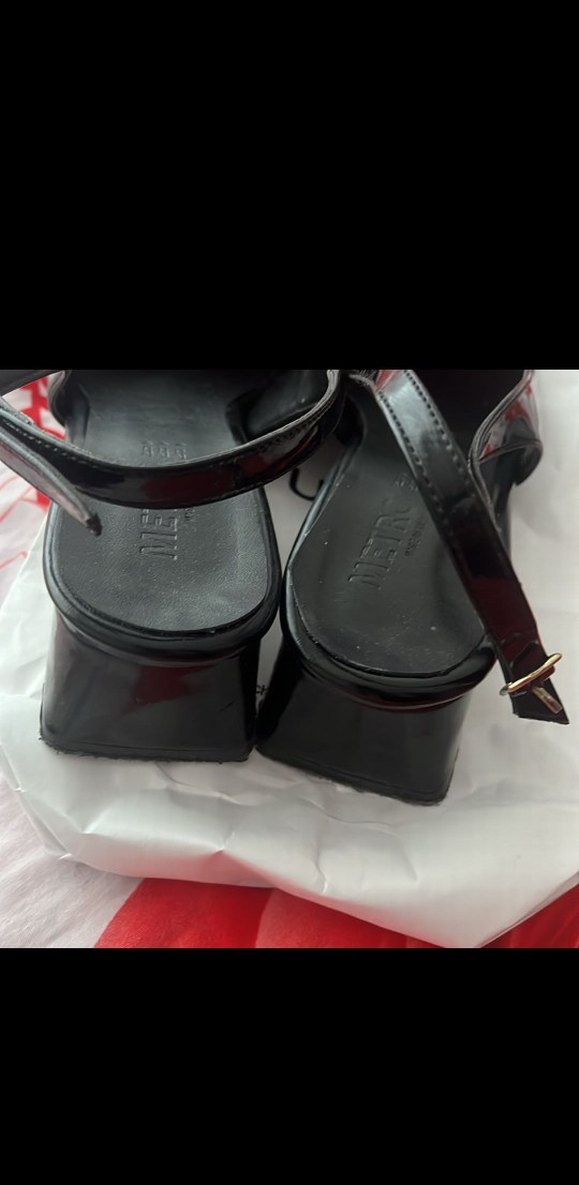 Siyah Tokalı Stiletto Az Topuklu Kadın Ayakkabı - Görsel 3