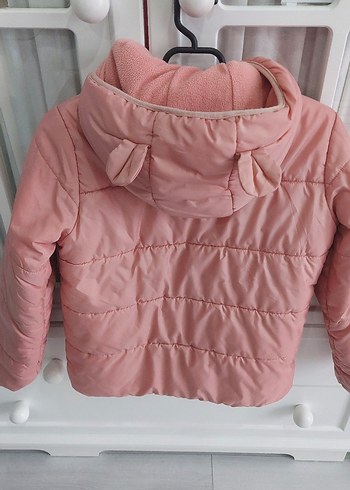Pembe Düğmeli Kız Montu - Görsel 2