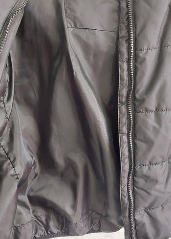 Siyah Fermuarlı Kadın Kışlık Mont - Görsel 6