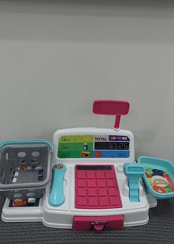 Renkli Pembe Eğitim Oyuncak Market Kasası - Görsel 3