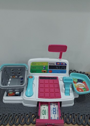 Renkli Pembe Eğitim Oyuncak Market Kasası - Görsel 2