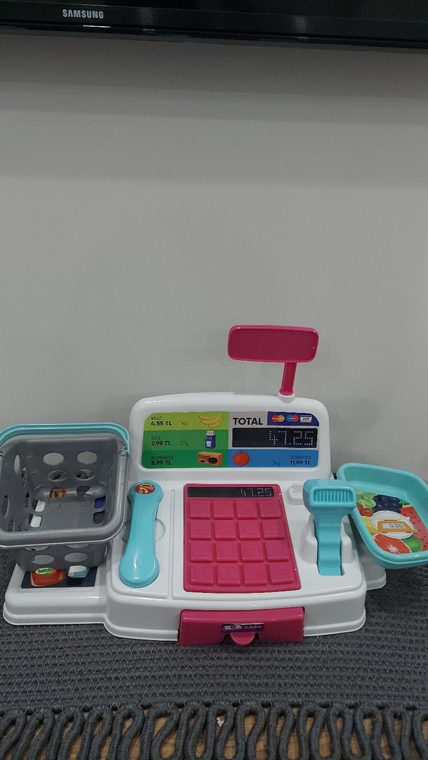 Renkli Pembe Eğitim Oyuncak Market Kasası - Görsel 3