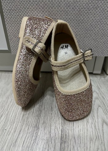 Kız Çocuk Bej Simli Babet Ayakkabı - Görsel 3