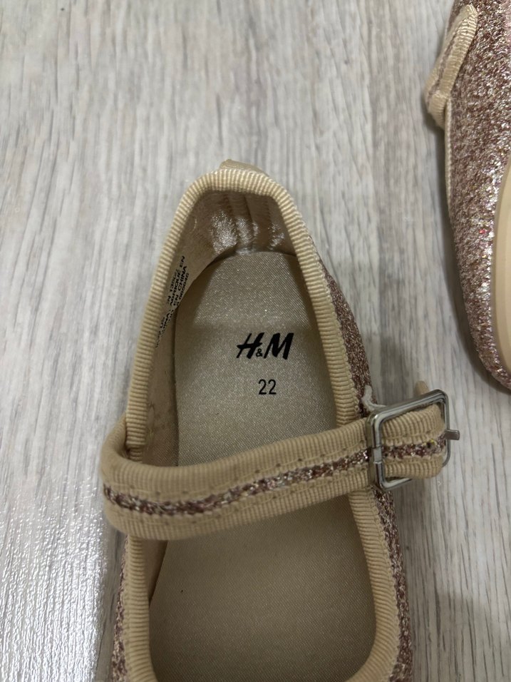 Kız Çocuk Bej Simli Babet Ayakkabı - Görsel 5