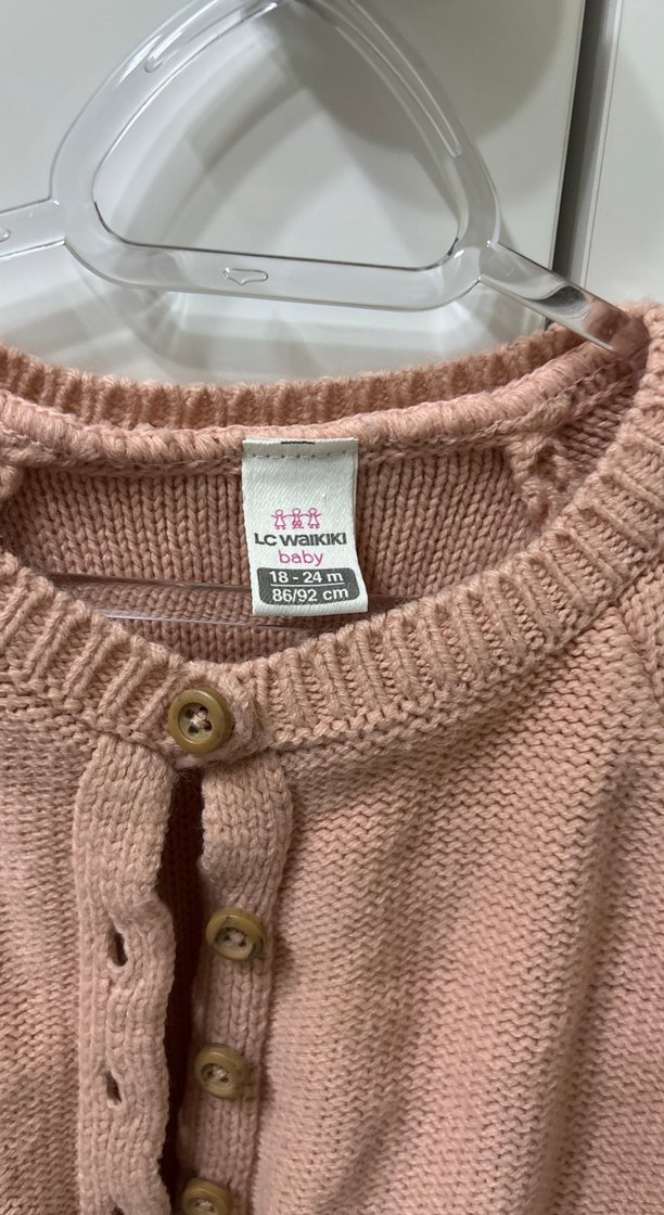 Bej Kız Çocuk Örgü Hırka - Görsel 4