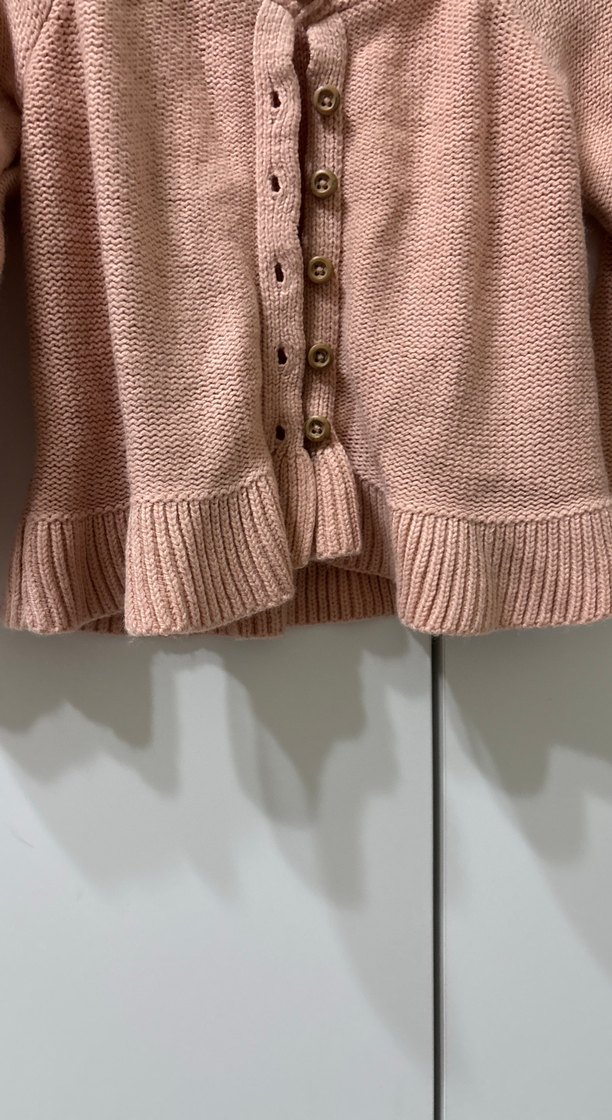 Bej Kız Çocuk Örgü Hırka - Görsel 3