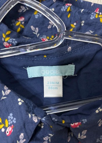 Kız Çocuk Lacivert Çiçekli Fırfırlı Elbise - Görsel 5