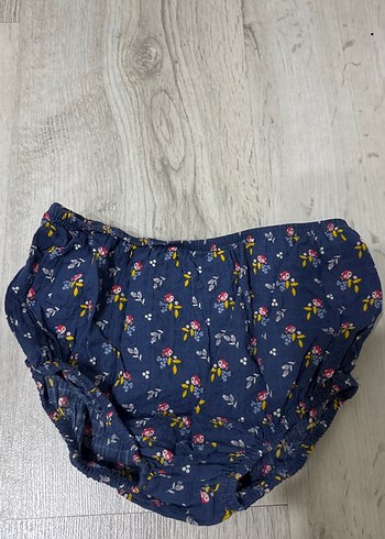 Kız Çocuk Lacivert Çiçekli Fırfırlı Elbise - Görsel 3