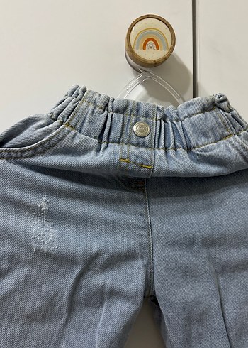Gri Loose Fit Kız Denim Pantolon - Görsel 3