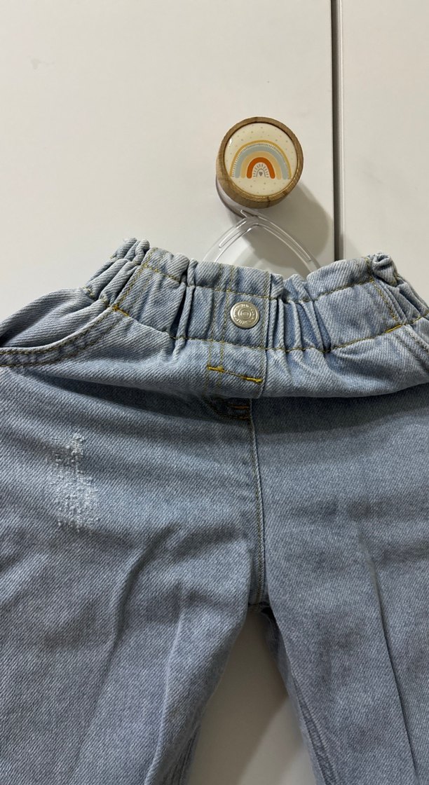 Gri Loose Fit Kız Denim Pantolon - Görsel 3