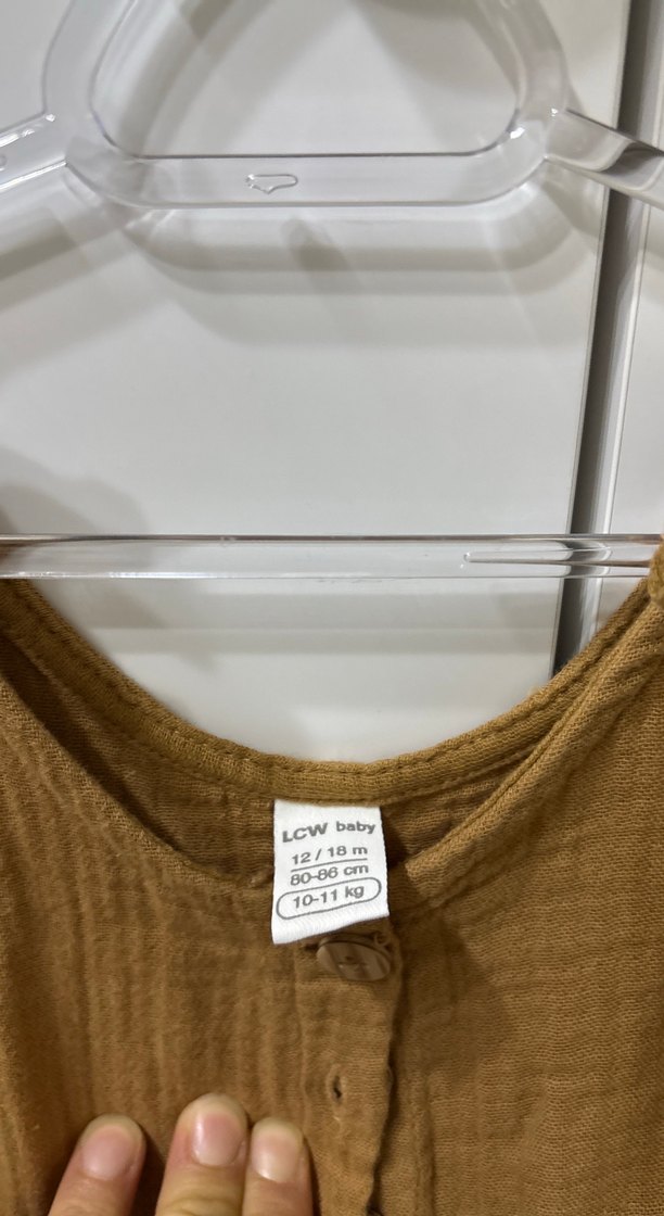 Kızlar için Kahverengi müslin Bol Kesim Tulum - Görsel 3