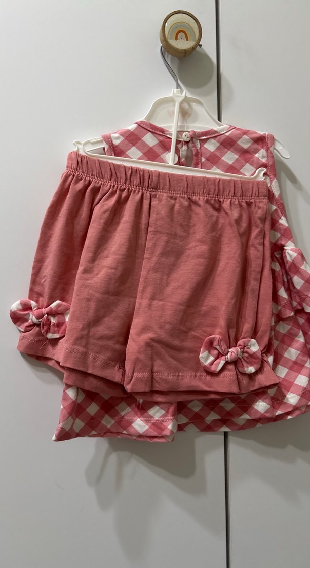 Pembe Kareli Kolsuz Kız takım - Görsel 3