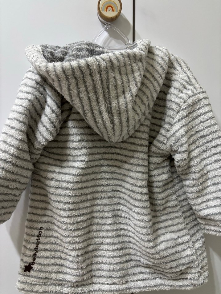 Gri Zebra Desenli kalın hırka - Görsel 2