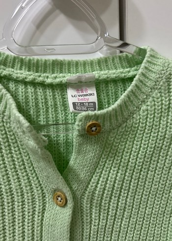 Kız Çocuk Pastel Yeşil Örgü Hırka - Görsel 3