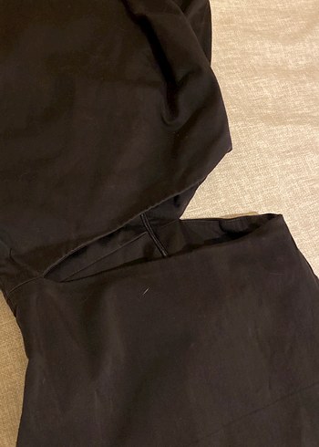 Siyah Drapeli Straplez Midi Elbise - Görsel 3