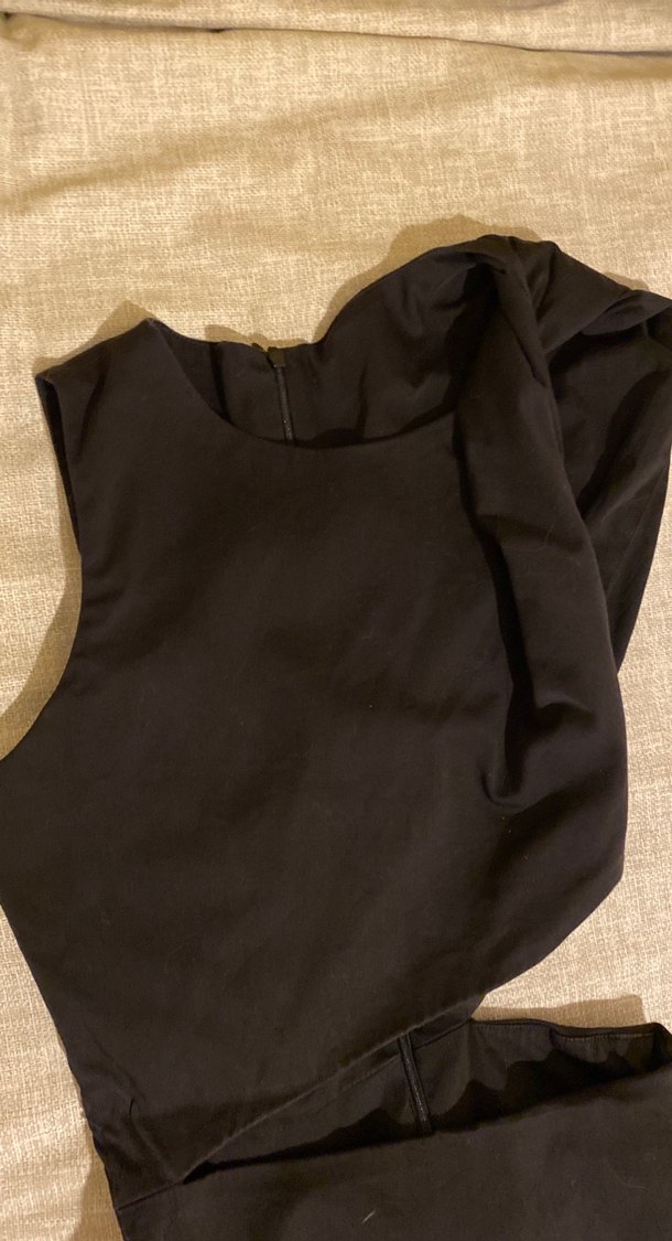 Siyah Drapeli Straplez Midi Elbise - Görsel 4