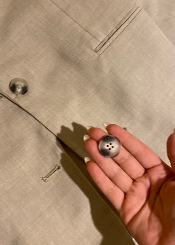 Bej Kadın Keten Ceket - Görsel 3