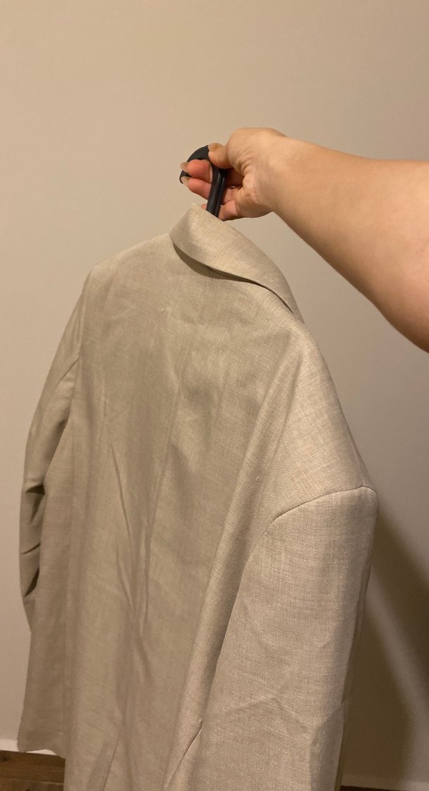 Bej Kadın Keten Ceket - Görsel 5