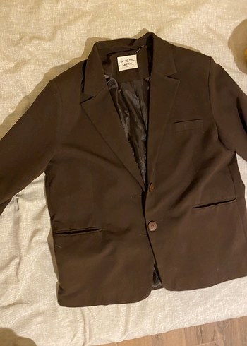 Kadın Kahverengi Kumaş Blazer Ceket - Görsel 3