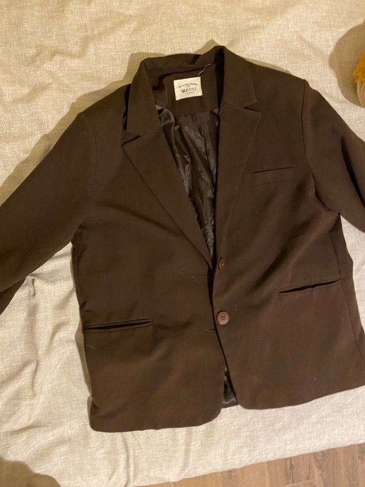 Kadın Kahverengi Kumaş Blazer Ceket - Görsel 3