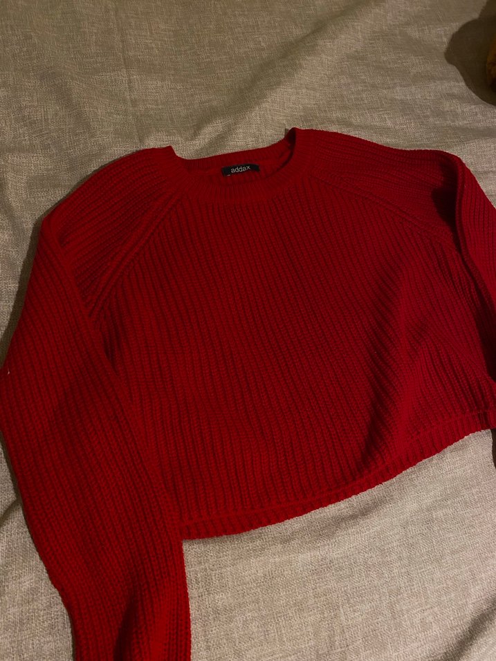 Kırmızı Örgü Kadın Kazak - Görsel 2