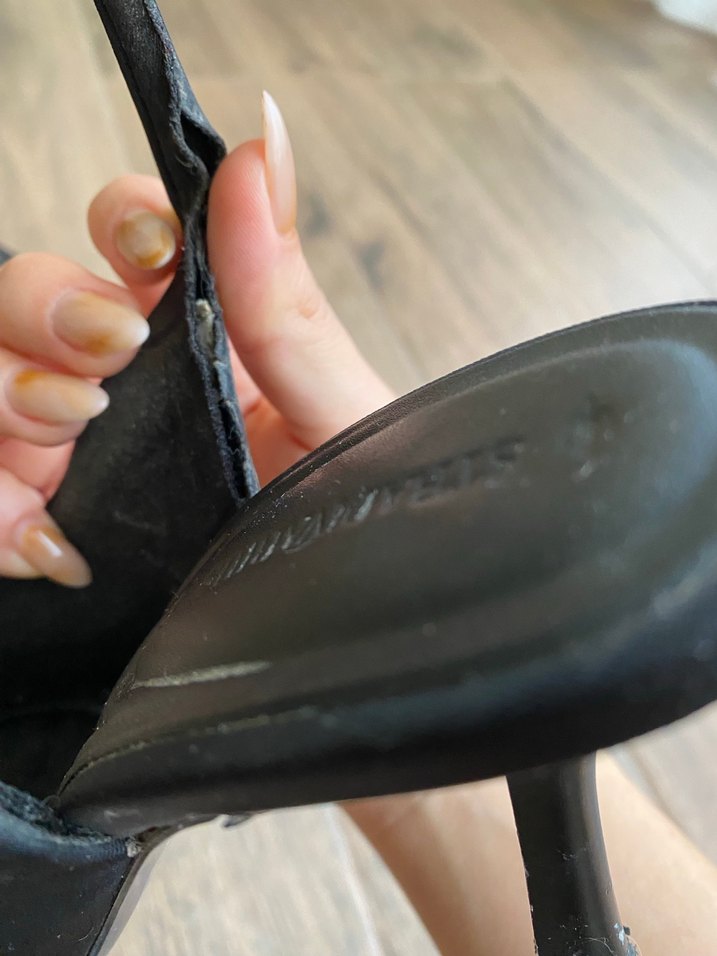 Siyah Süet Tokalı Stiletto Kadın Ayakkabı - Görsel 2