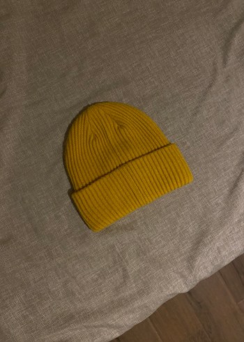 Sarı Kadın Örgü Yün Bere - Görsel 2