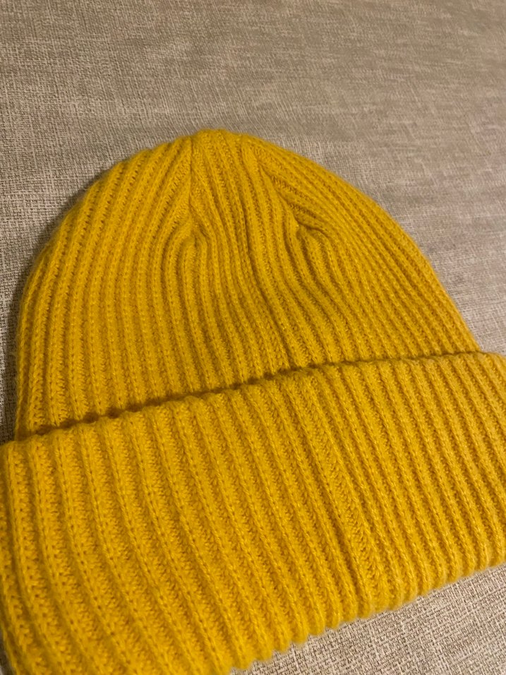 Sarı Kadın Örgü Yün Bere - Görsel 3