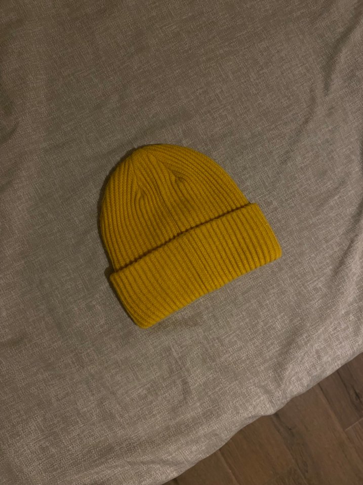 Sarı Kadın Örgü Yün Bere - Görsel 2