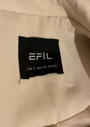 Bej Kadın Ofis Blazeri, Düğmeli, Uzun Kollu - Görsel 6