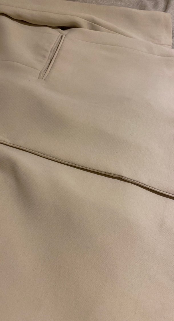 Bej Kadın Ofis Blazeri, Düğmeli, Uzun Kollu - Görsel 4