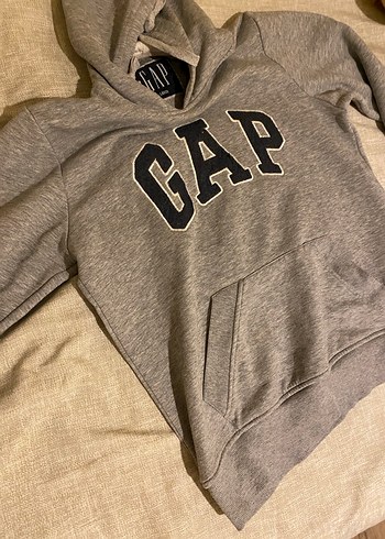 Gri GAP Baskılı Fermuarlı Sweatshirt - Görsel 4