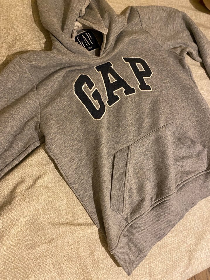 Gri GAP Baskılı Fermuarlı Sweatshirt - Görsel 4