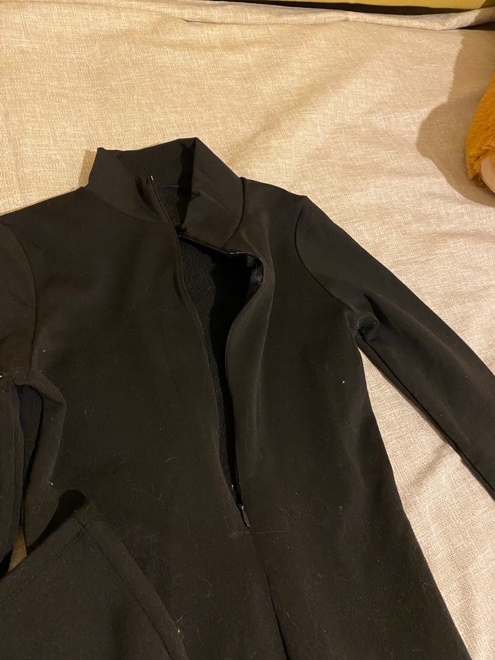 Siyah Yüksek Yakalı Fermuarlı Kadın Termal Tulum - Görsel 3