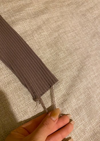 Bej Yüksek Yakalı Uzun Kollu Triko Elbise - Görsel 7