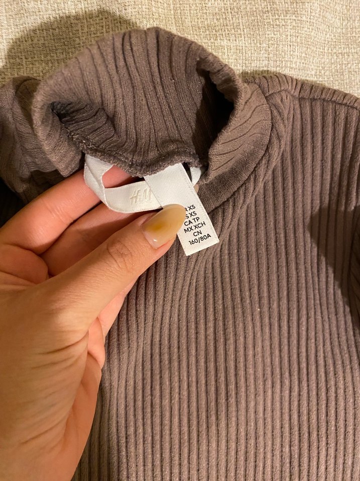 Bej Yüksek Yakalı Uzun Kollu Triko Elbise - Görsel 4