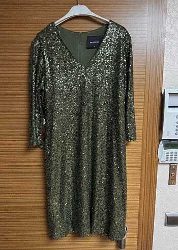 Faik Sönmez Payetli V Yaka Abiye Elbise - Görsel 2