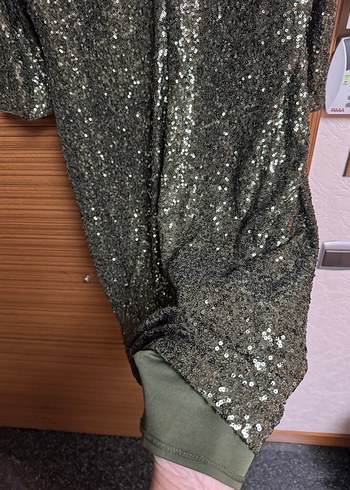 Faik Sönmez Payetli V Yaka Abiye Elbise - Görsel 10