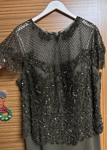 ILMIO NAKIŞLI TAŞ İŞLEMELİ ABİYE 48 beden - Görsel 4