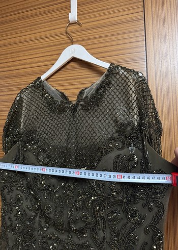 ILMIO NAKIŞLI TAŞ İŞLEMELİ ABİYE 48 beden - Görsel 9