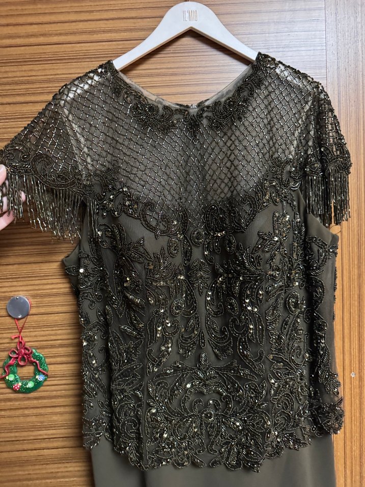 ILMIO NAKIŞLI TAŞ İŞLEMELİ ABİYE 48 beden - Görsel 4