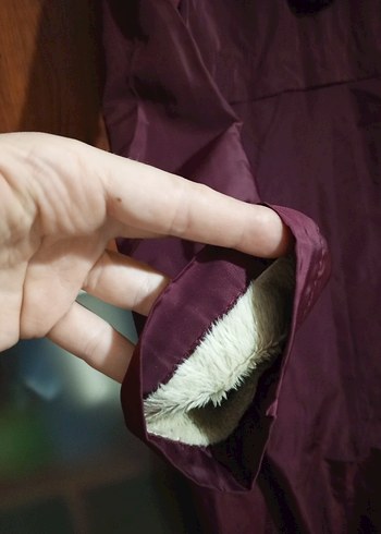 Bordo Uzun Kadın Yağmurluk Fermuarlı - Görsel 8